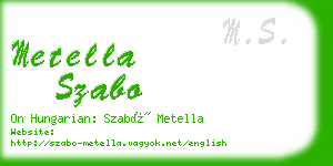 metella szabo business card